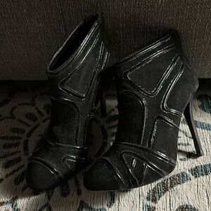 Black Tory Burch high heel bootie boots